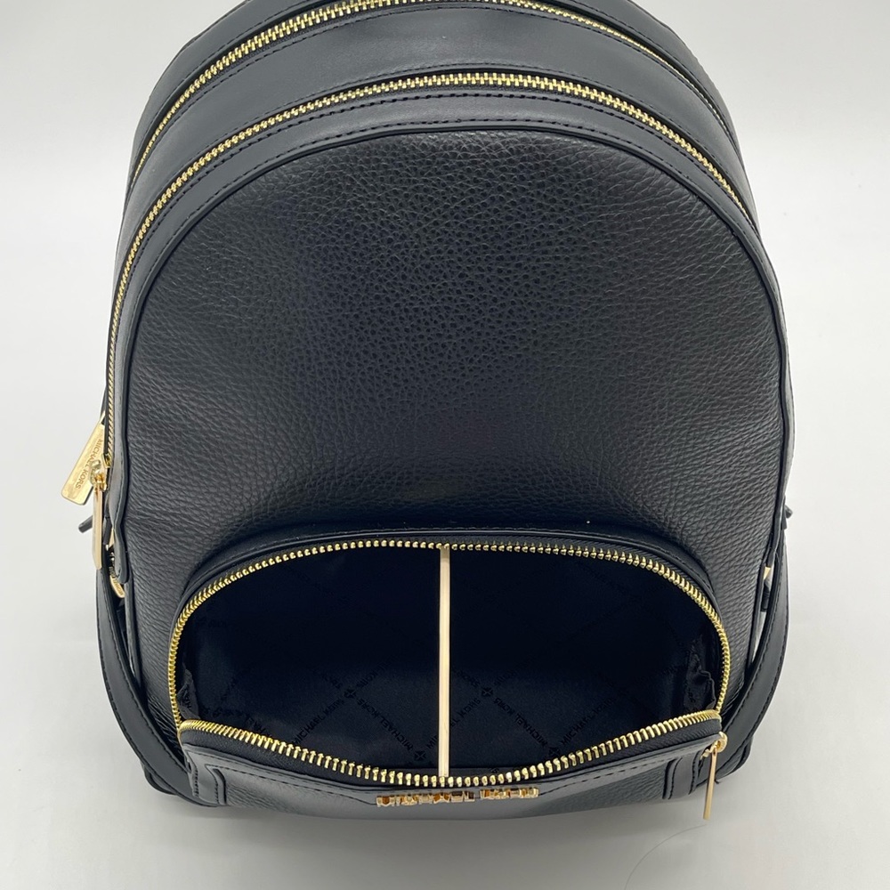 Michael Kors Jaycee Medium Pebbled Leather Backpack Black - Picture 7 of 12